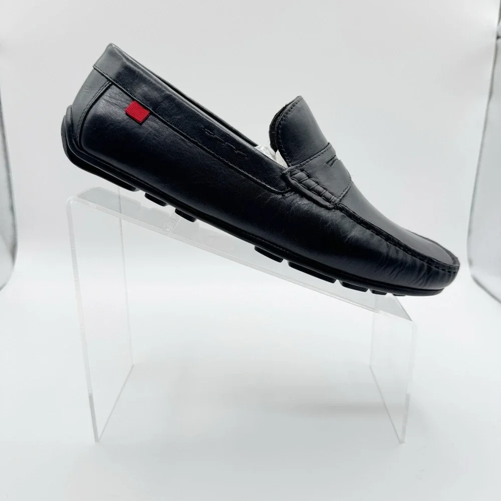 Marc Joseph Mens Nebraska Black Leather Penny Loafers MJNY6121 Size 8.5